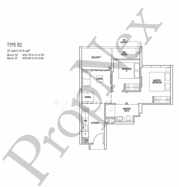 Riverfront Residences, 57 Hougang Avenue 7, 2 Bedrooms, 614 sqft, Condominium For Sale, by Gilbert Chong, 500141850 - PropertyGuru.com.sg