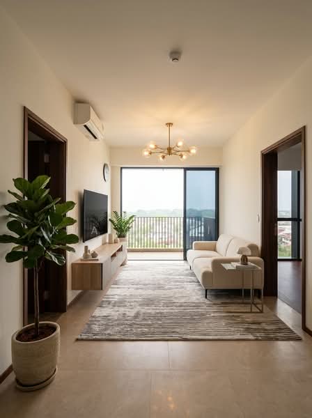 Lentor Modern, 7 Lentor Central, 2 Bedrooms, 732 sqft, Condominium For Sale, by Kua WanTing, 500142260 - Living Room - ID Inspo - PropertyGuru.com.sg