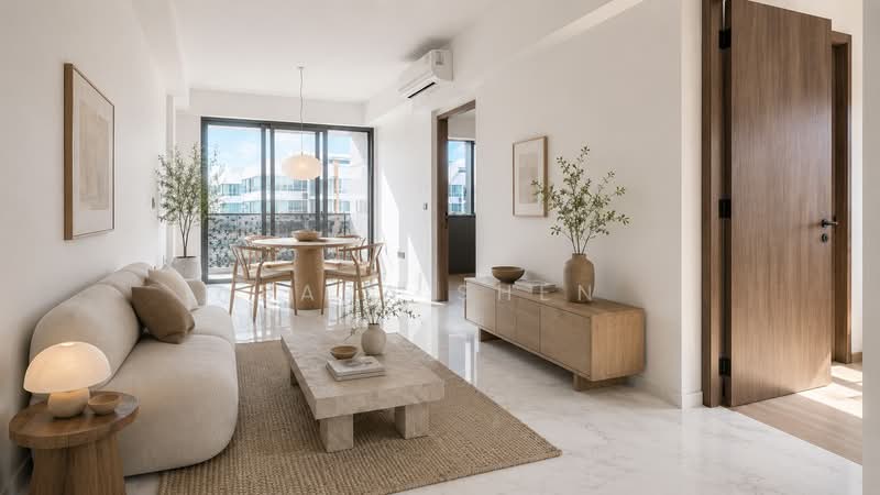 Sceneca Residence, Tanah Merah Kechil Link, 3 Bedrooms, 904 sqft, Condominium For Sale, by Sara Shen, 500142269 - Living Room - PropertyGuru.com.sg