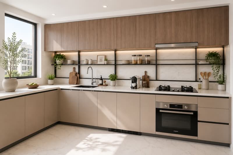Sceneca Residence, Tanah Merah Kechil Link, 3 Bedrooms, 904 sqft, Condominium For Sale, by Sara Shen, 500142269 - Kitchen - PropertyGuru.com.sg