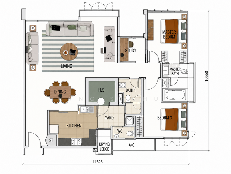 Grandeur 8, 2 Ang Mo Kio Central 3, 3 Bedrooms, 1,195 sqft, Condominium For Rent, by Yang Shuhui, 500142649 - PropertyGuru.com.sg