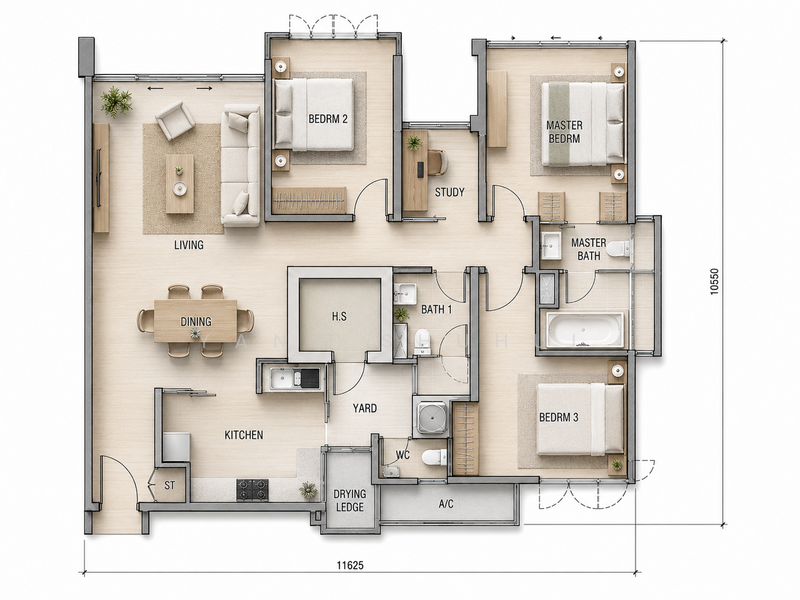 Grandeur 8, 2 Ang Mo Kio Central 3, 3 Bedrooms, 1,195 sqft, Condominium For Rent, by Yang Shuhui, 500142649 - PropertyGuru.com.sg