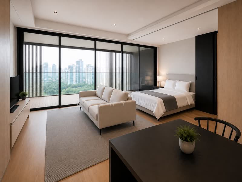 OUE Twin Peaks, 33 Leonie Hill Road, Studio, 549 sqft, Condominium For Rent, by Benny Ng, 500142692 - Living Room - PropertyGuru.com.sg
