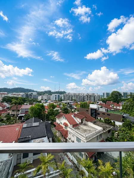 The Hilloft, 127F Jalan Dermawan, 7 Bedrooms, 4,919 sqft, Cluster House For Sale, by Dulcie Liu, 500143699 - Master bedroom balcony view - PropertyGuru.com.sg