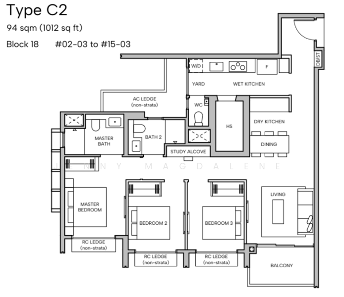 Hudson Place Residences, , 3 Bedrooms, 1,023 sqft, Condominium For Sale, by Jenny Magdalene, 500144084 - PropertyGuru.com.sg