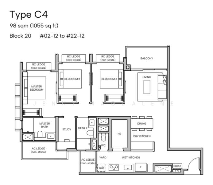 Hudson Place Residences, , 3 Bedrooms, 1,023 sqft, Condominium For Sale, by Jenny Magdalene, 500144084 - PropertyGuru.com.sg