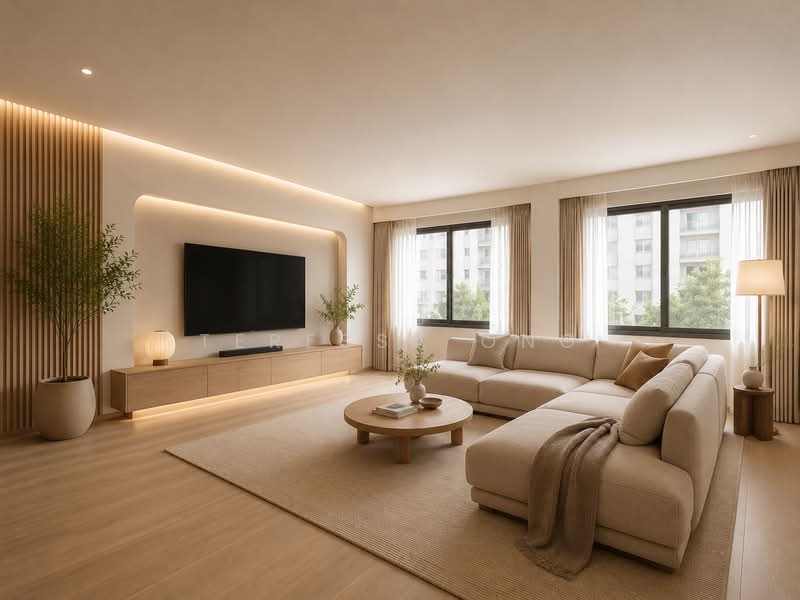 646 Yishun Street 61, 646 Yishun Street 61, Sembawang / Yishun, 3 Bedrooms, 1,119 sqft, HDB Flat For Sale, by Teressa Ong, 500144145 - Living Room (AI illustration) - PropertyGuru.com.sg
