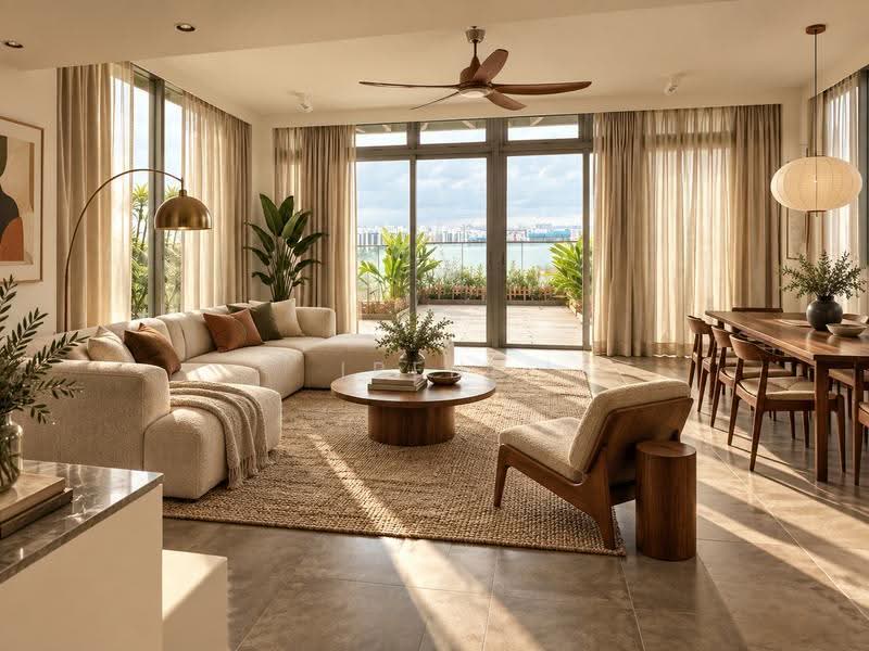 One Amber, 3 Amber Gardens, East Coast / Marine Parade, 4 Bedrooms, 3,046 sqft, Condominium For Sale, by Irene Ng, 500144363 - Living Room (digitally enhanced) - PropertyGuru.com.sg