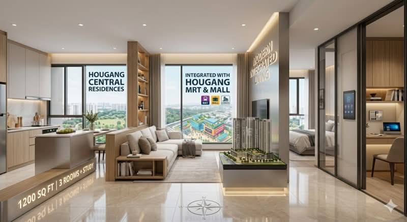 Integrated Condominium connected to Hougang MRT interchange, , 3 Bedrooms, 1,200 sqft, Condominium For Sale, by Ben Lee, 500144490 - Kitchen - PropertyGuru.com.sg