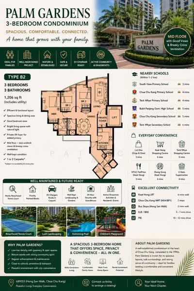Palm Gardens, 2A Hong San Walk, 3 Bedrooms, 1,206 sqft, Condominium For Sale, by Patrick Tay, 500144583 - Living Room - PropertyGuru.com.sg