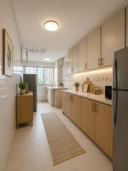 624 Hougang Avenue 8, 624 Hougang Avenue 8, 3 Bedrooms, 1,313 sqft, HDB Flat For Sale, by Thomas Siah, 500144670 - Kitchen - artist impression - PropertyGuru.com.sg