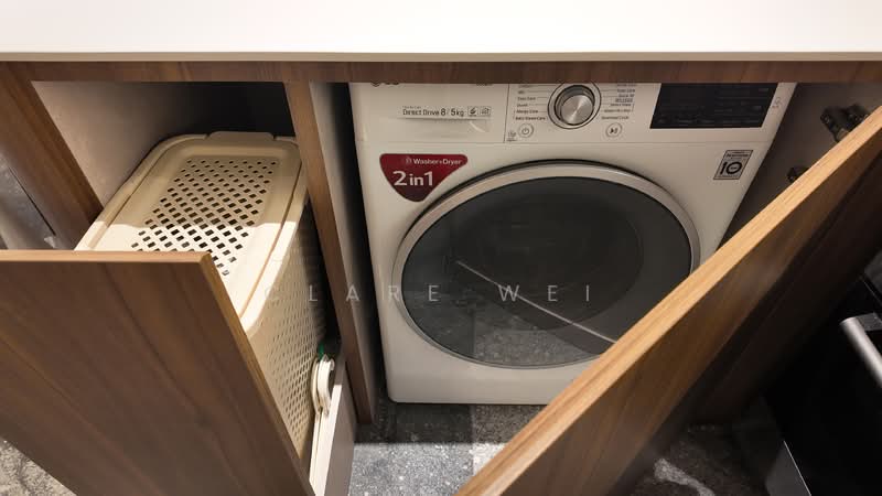 Eco Sanctuary, 61 Chestnut Avenue, 2 Bedrooms, 667 sqft, Condominium For Sale, by Clare Wei, 500144794 - Hidden Washer-Dryer with Pull-Out Drawer - PropertyGuru.com.sg