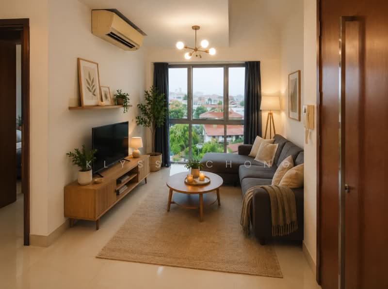 D'Zire, 12 Robey Crescent, 1 Bedroom, 463 sqft, Condominium For Sale, by Klyssa Chong, 500144944 - Living Room - PropertyGuru.com.sg