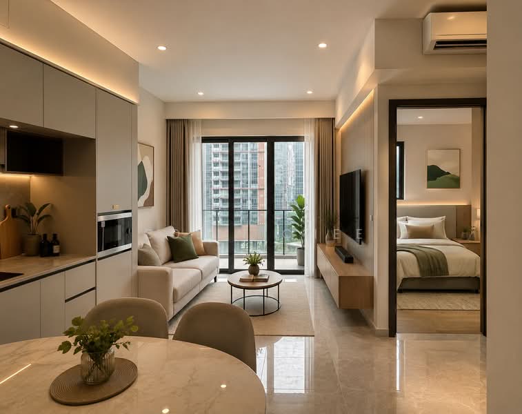 Parc Clematis, 8D Jalan Lempeng, 2 Bedrooms, 689 sqft, Condominium For Sale, by Colin Chee, 500145424 - Living Room - PropertyGuru.com.sg
