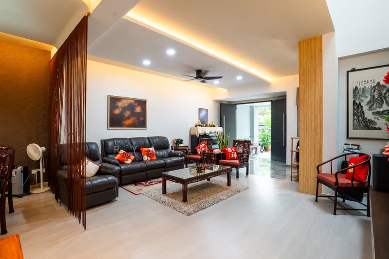 Beautifully Renovated 2.5 Storey - Parks 4 cars - EV Ready, , 5 Bedrooms, 3,500 sqft, Terraced House For Sale, by Ryan Heng, 500145528 - Living Room - PropertyGuru.com.sg
