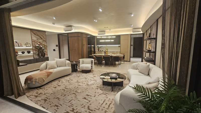 Hudson Place Residences, Buona Vista / West Coast / Clementi New Town, 4 Bedrooms, 1,432 sqft, Condominium For Sale, by Valery Sim, 500145984 - Living room and dry kitchen - PropertyGuru.com.sg
