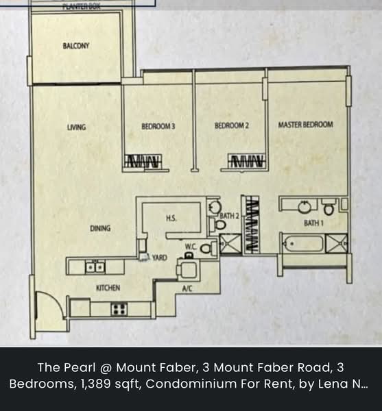 The Pearl @ Mount Faber, 3 Mount Faber Road, 3 Bedrooms, 1,389 sqft, Condominium For Rent, by Lena Ng, 500146234 - PropertyGuru.com.sg