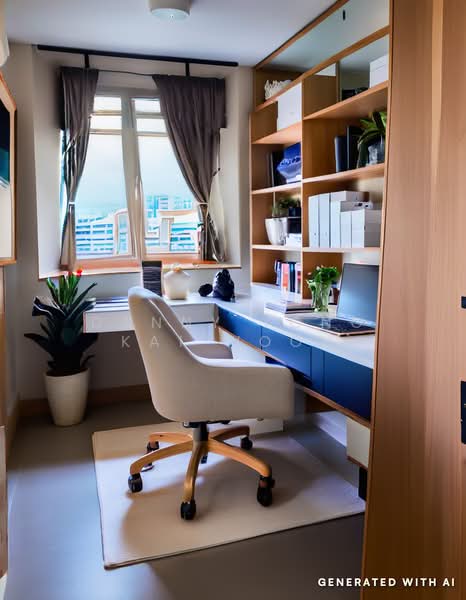 The Jade, 9 Bukit Batok Central Link, 3 Bedrooms, 1,475 sqft, Condominium For Sale, by Danny Yong Kai Woon, 500147053 - Study room using staging image - PropertyGuru.com.sg