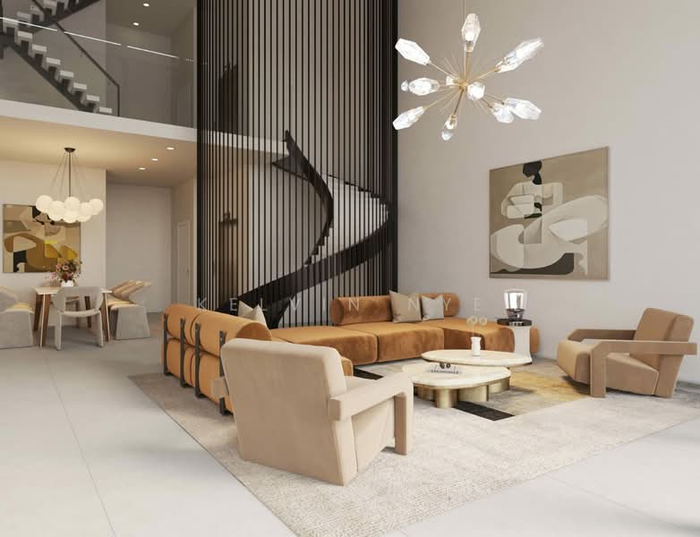 CHEAP!! Brand NEW 5BR Terrace with Full Designer Furnishings!! (S7777), , 5 Bedrooms, 5,425 sqft, Terraced House For Sale, by Kelvin Nye, 500147247 - Living Room - PropertyGuru.com.sg