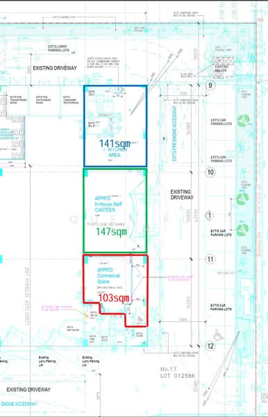 Prime Industrial Canteen & Minimart for Rent in Tuas!, , 1,108 sqft, Other Retail For Rent, by Quek Fu Jin, 500147256 - Floor Plan - CommercialGuru.com.sg