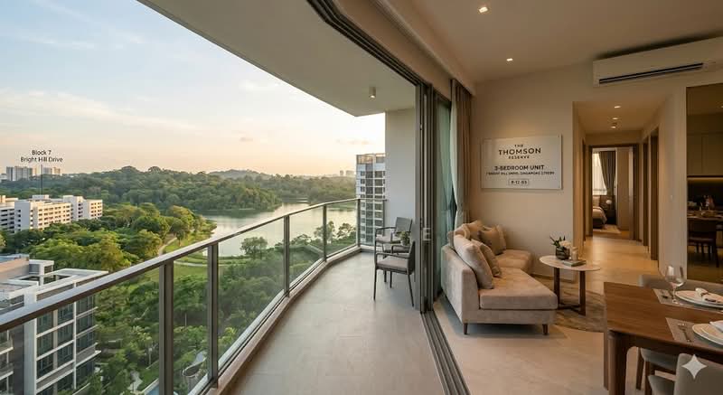 Thomson Reserve - Near to Upper Thomson MRT | Ai Tong Sch | Thomson Plaza, , 3 Bedrooms, 947 sqft, Condominium For Sale, by Elsa Yeo, 500147284 - Balcony - PropertyGuru.com.sg