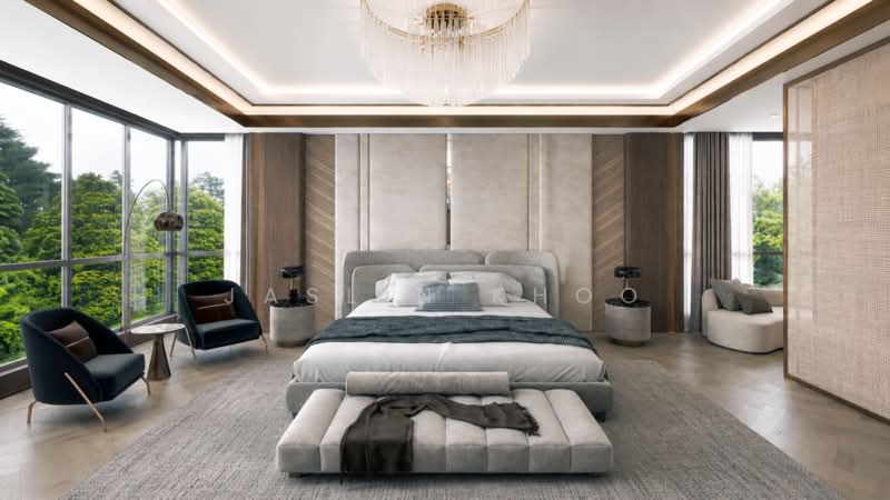 🏡 District 10 Brand New Semi-Detached 1KM to Henry Park Primary 🏫, , 7 Bedrooms, 9,486 sqft, Semi-Detached House For Sale, by Jaslin Khoo, 500147304 - Master Suite - Forest View - PropertyGuru.com.sg