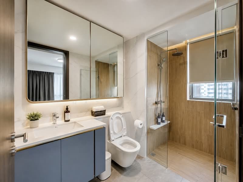 AMO Residence, 21 Ang Mo Kio Rise, 3 Bedrooms, 1,044 sqft, Condominium For Rent, by Hazel Toh, 500147393 - Master Bathroom - PropertyGuru.com.sg