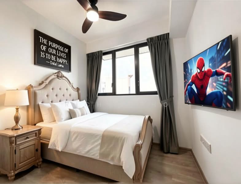 Affinity At Serangoon, Hougang / Punggol / Sengkang, 2 Bedrooms, 732 sqft, Condominium For Sale, by Richard Ho, 500147440 - Common Bedroom w Virtual Furniture - PropertyGuru.com.sg