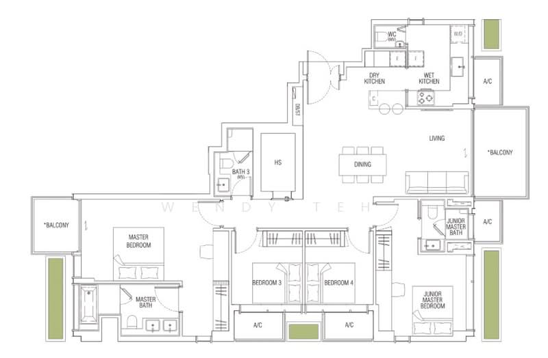 Jervois Mansion, 16 Jervois Close, 4 Bedrooms, 1,539 sqft, Condominium For Rent, by Wendy Teh, 500147738 - PropertyGuru.com.sg