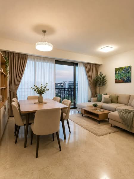 Riversails, 6 Upper Serangoon Crescent, 4 Bedrooms, 1,367 sqft, Condominium For Rent, by Linda Foo 符雪梅, 500147992 - Living Room - PropertyGuru.com.sg