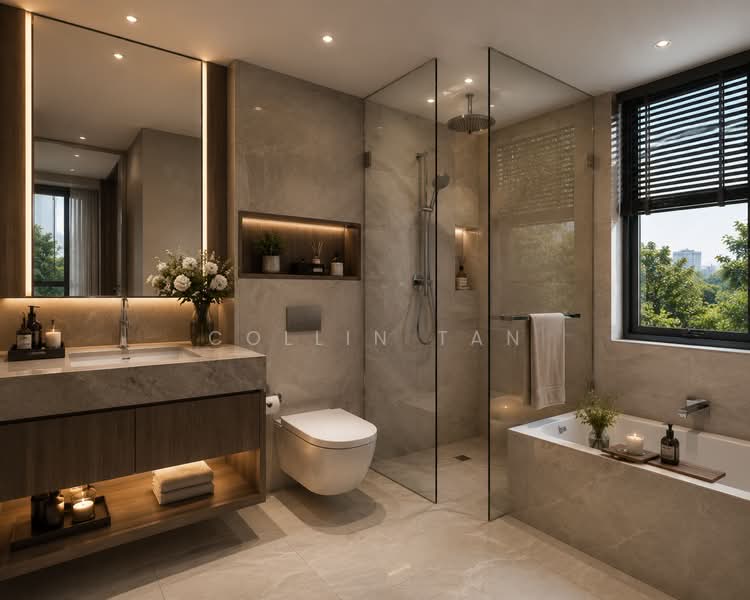 ⭐D15⭐RARE⭐FREEHOLD⭐LUXURY⭐HUGE FLOORPLATE⭐1KM TO HAIG GIRLS⭐, , 3 Bedrooms, 1,485 sqft, Condominium For Sale, by Collin Tan, 500148073 - Bathroom - PropertyGuru.com.sg