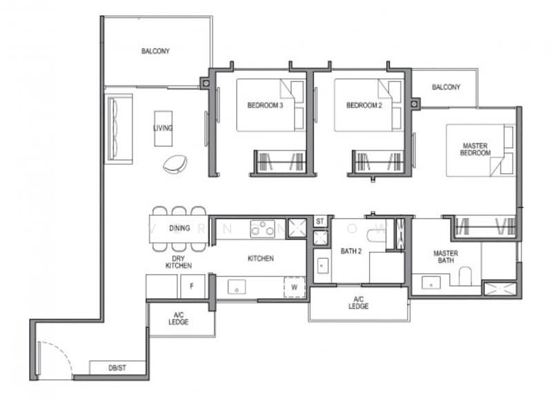 Park Colonial, 10 Woodleigh Lane, 3 Bedrooms, 980 sqft, Condominium For Rent, by Vernon Low, 500148144 - PropertyGuru.com.sg