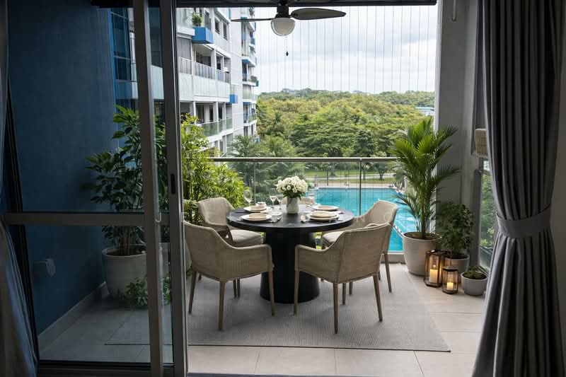 The Santorini, 21 Tampines Street 86, 2 Bedrooms, 721 sqft, Condominium For Sale, by Jeff Huang, 500148182 - Balcony - PropertyGuru.com.sg