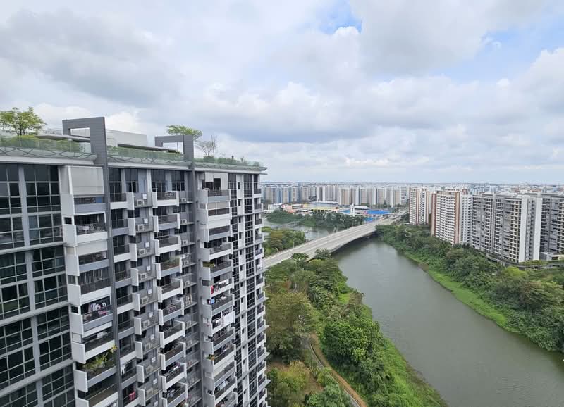 RiverTrees Residences, 21 Fernvale Close, 1 Bedroom, 506 sqft, Condominium For Rent, by Belle Tan May Sian, 500148338 - Balcony view - PropertyGuru.com.sg