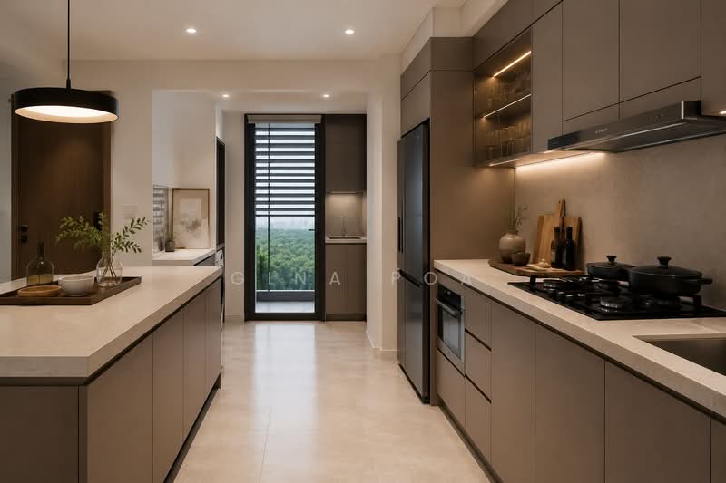 Blossoms By The Park, 9 Slim Barracks Rise, 3 Bedrooms, 1,076 sqft, Condominium For Sale, by Gina Poa, 500148757 - Kitchen - PropertyGuru.com.sg