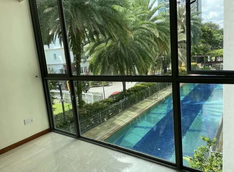 The Palladium, 20 Brooke Road, 2 Bedrooms, 882 sqft, Condominium For Sale, by Stephen Lee, 500148835 - View of swimming pool from living room - PropertyGuru.com.sg
