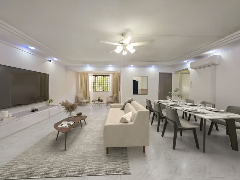 124A Rivervale Drive, 124A Rivervale Drive, 3 Bedrooms, 1,292 sqft, HDB Flat For Sale, by Kimberly Tang, 500149065 - Living cum Dining area (AI Rendered) - PropertyGuru.com.sg
