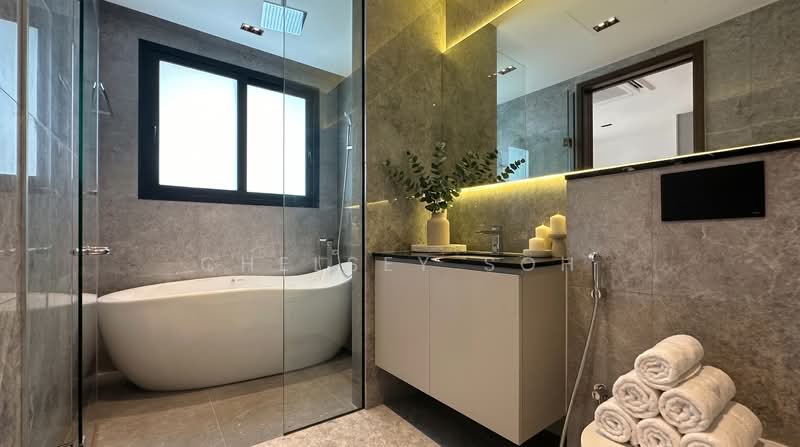 CHEAPEST D15 Brand New Freehold 5BR Landed — Within 1KM to Haig Girls’ & CHIJ Katong Primary!, , 5 Bedrooms, 4,383 sqft, Terraced House For Sale, by Chelsey Soh, 500149130 - Bathroom - PropertyGuru.com.sg