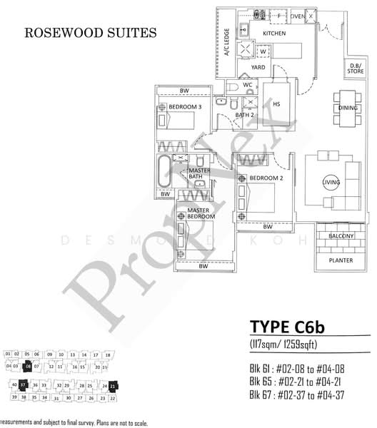 Rosewood Suites, 65 Rosewood Drive, 3 Bedrooms, 1,259 sqft, Condominium For Sale, by Desmond Koh, 500149180 - PropertyGuru.com.sg