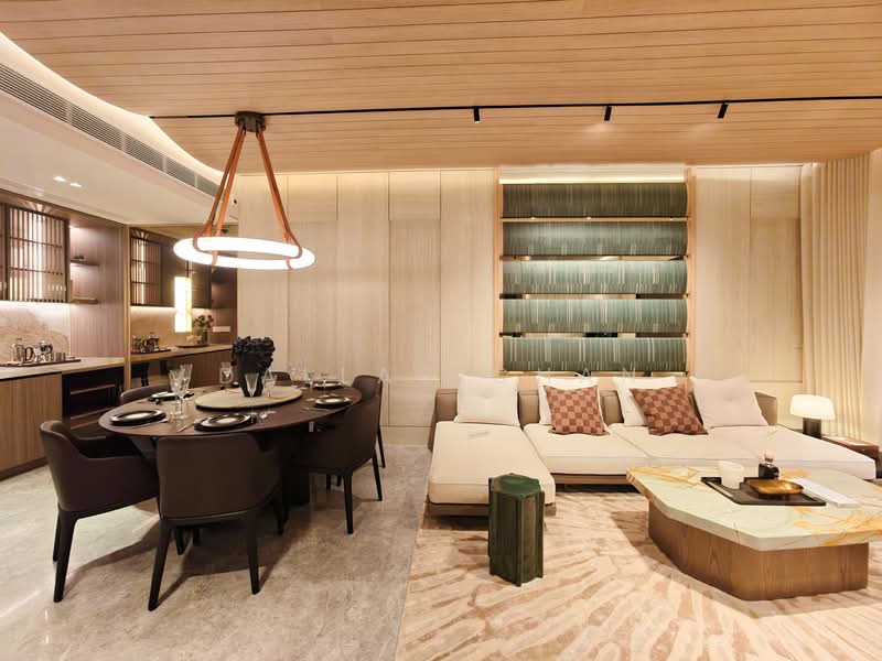 MEYER BLUE, 83 Meyer Road, 4 Bedrooms, 1,518 sqft, Condominium For Sale, by Dallas Chan, 500150449 - Living & Dining with Marble Dry Pantry - PropertyGuru.com.sg