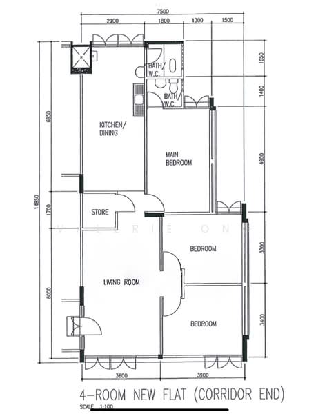 128 Ang Mo Kio Avenue 3, 128 Ang Mo Kio Avenue 3, 3 Bedrooms, 990 sqft, HDB Flat For Rent, by Valerie Ong, 500150507 - PropertyGuru.com.sg