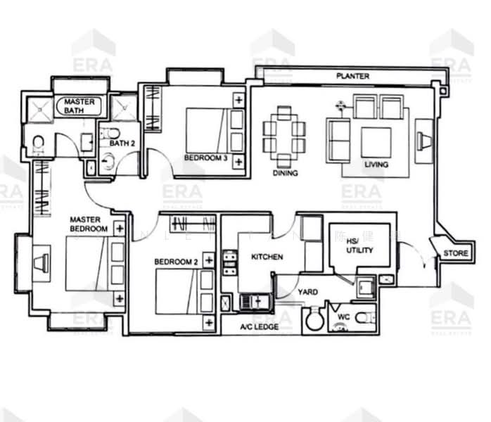 Amaranda Gardens, 116 Serangoon Avenue 3, 3 Bedrooms, 1,259 sqft, Condominium For Rent, by Stanley Tan 陈健德, 500150824 - PropertyGuru.com.sg