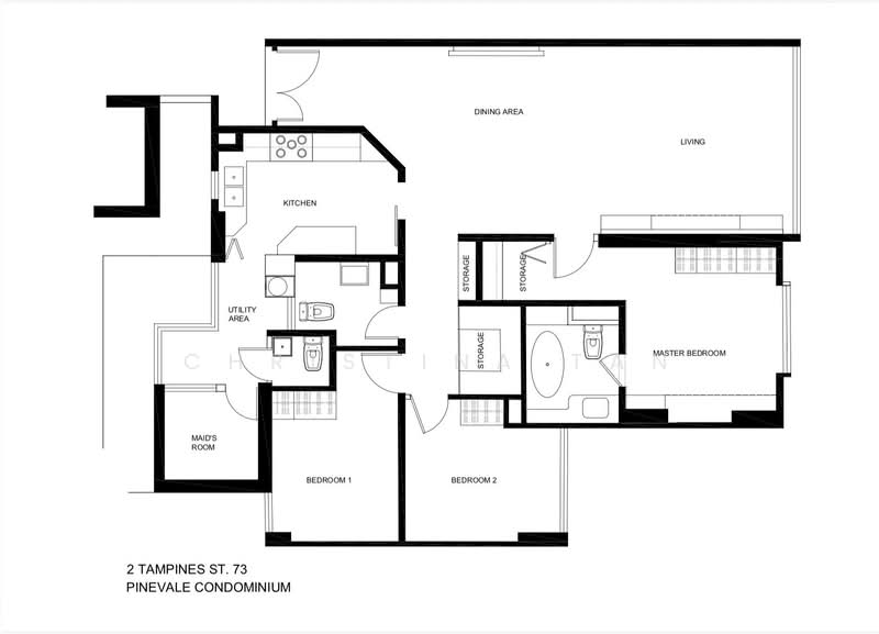 Pinevale, 2 Tampines Street 73, 3 Bedrooms, 1,292 sqft, Condominium For Sale, by Christina Tan, 500151411 - PropertyGuru.com.sg