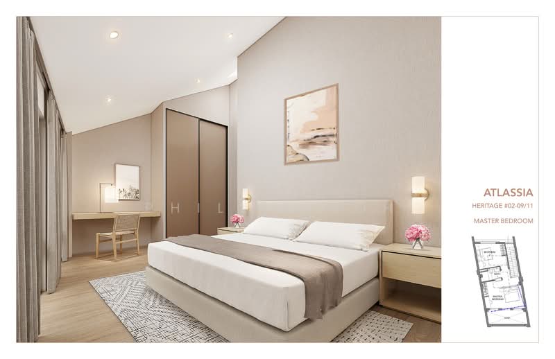 Atlassia, 30 Joo Chiat Place, 2 Bedrooms, 1,281 sqft, Condominium For Sale, by Phillip Koh, 500151640 - Master Bedroom - PropertyGuru.com.sg