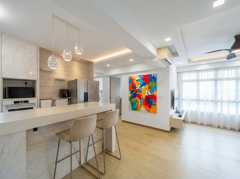 140D Corporation Drive, 140D Corporation Drive, 3 Bedrooms, 1,001 sqft, HDB Flat For Sale, by Junese See, 500152278 - actual layout with Ai furniture staging - PropertyGuru.com.sg