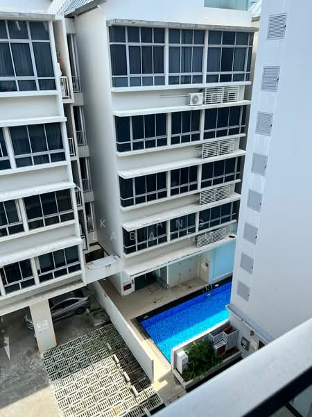 The Lenox, 398 Changi Road, 2 Bedrooms, 775 sqft, Condominium For Sale, by Kesang Labattu, 500152407 - Pool View from small planter balcony - PropertyGuru.com.sg