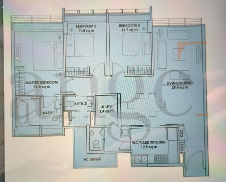 City Square Residences, 6 Kitchener Link, 3 Bedrooms, 1,206 sqft, Condominium For Rent, by Elson Tan, 500152483 - PropertyGuru.com.sg