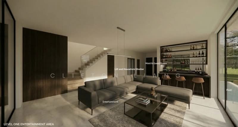 ๐ Contemporary New Corner Terrace Siglap, Fidelio Street, 5 Bedrooms, 7,400 sqft, Corner Terrace For Sale, by Clifton Liang, 500152845 - Living Room - PropertyGuru.com.sg