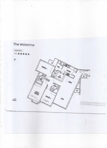 The Waterina, 51 Lorong 40 Geylang, 3 Bedrooms, 1,356 sqft, Apartment For Sale, by K. Sudha, 500153098 - PropertyGuru.com.sg