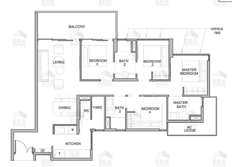 Kingsford Waterbay, 80 Upper Serangoon View, 4 Bedrooms, 1,216 sqft, Condominium For Rent, by Vivian Wang, 500153205 - PropertyGuru.com.sg